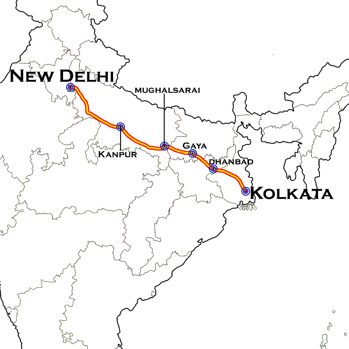 Rajdhani route